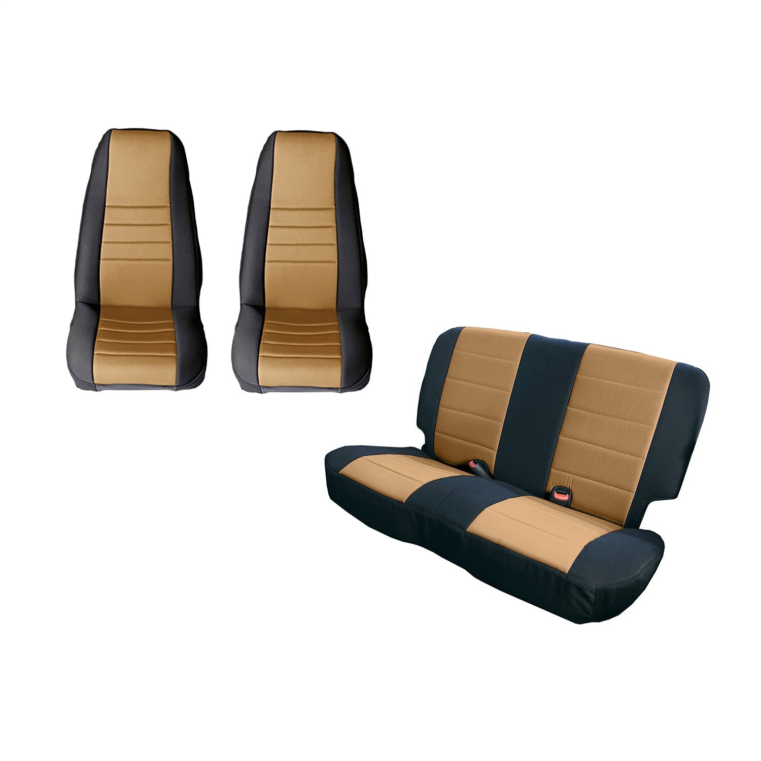 Rugged Ridge 13290.04 Seat Cover Kit, Black/Tan