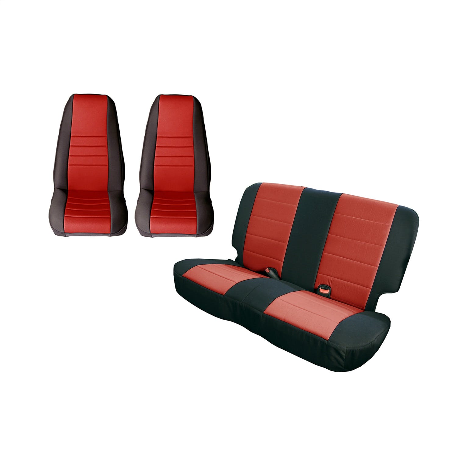 Rugged Ridge 13290.53 Seat Cover Kit, Black/Red