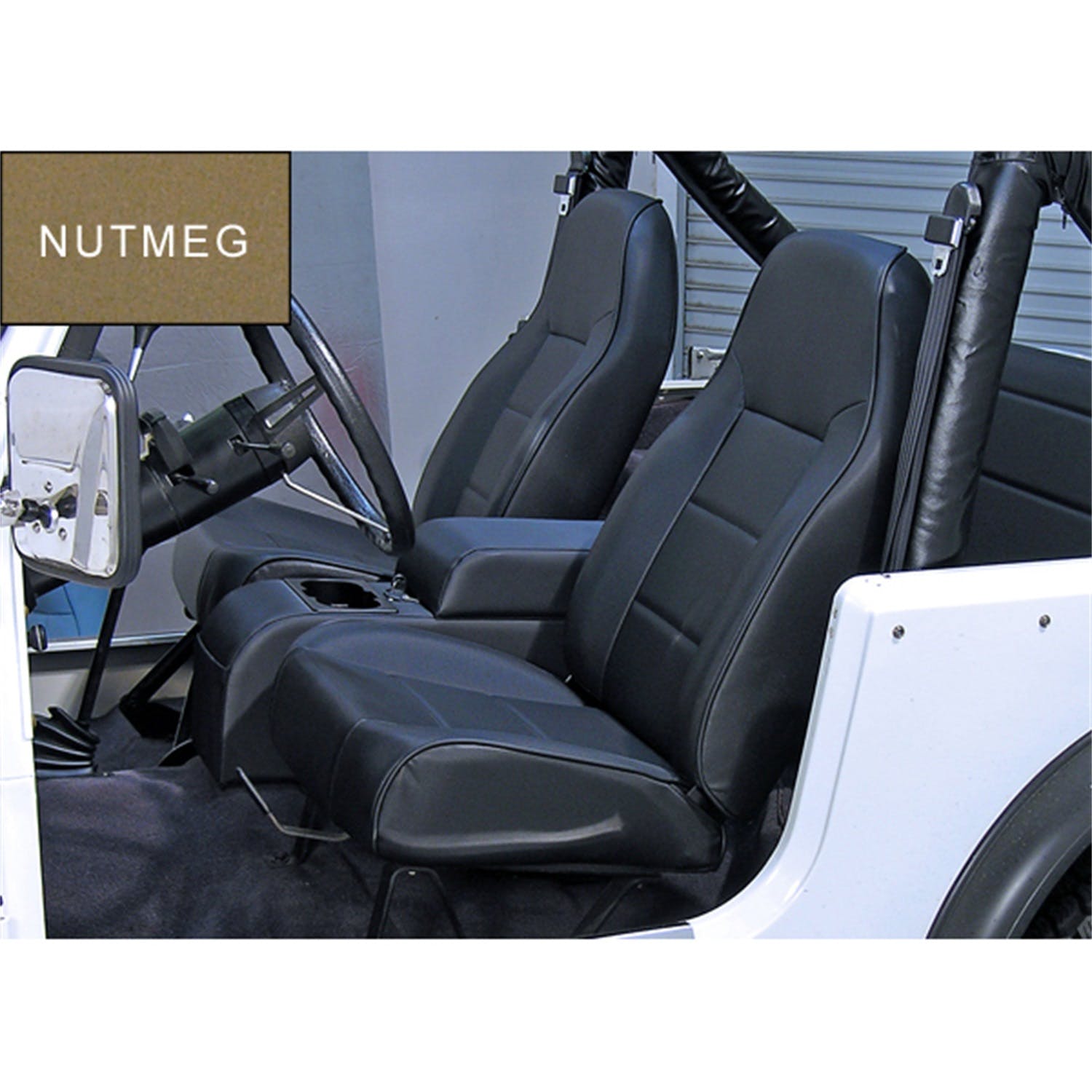 Rugged Ridge 13401.07 High-Back Front Seat; No-Recline; Nutmeg; 76-02 Jeep CJ/Wrangler YJ/TJ