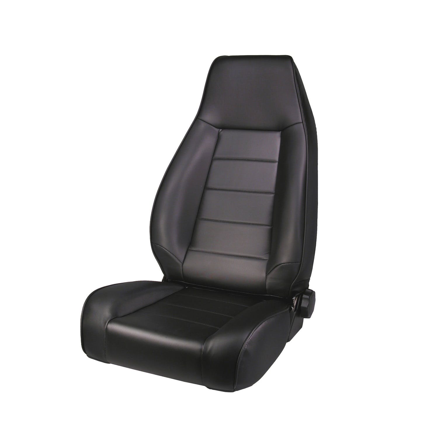 Rugged Ridge 13402.15 High-Back Front Seat; Reclinable; Black Denim; 76-02 CJ/Wrangler YJ/TJ