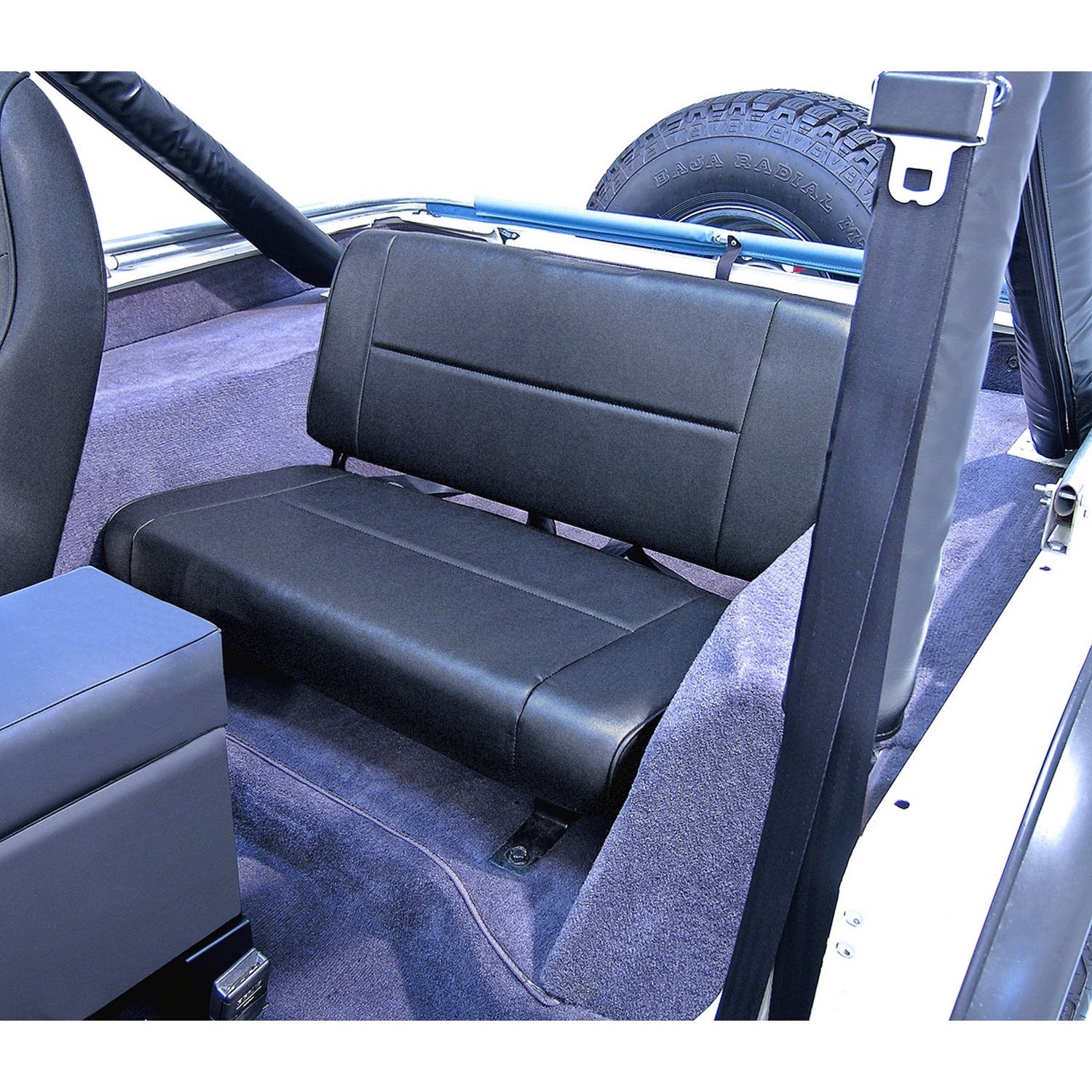 Rugged Ridge 13461.15 Standard Replacement Rear Seat; Black; 55-95 Jeep CJ/Wrangler YJ