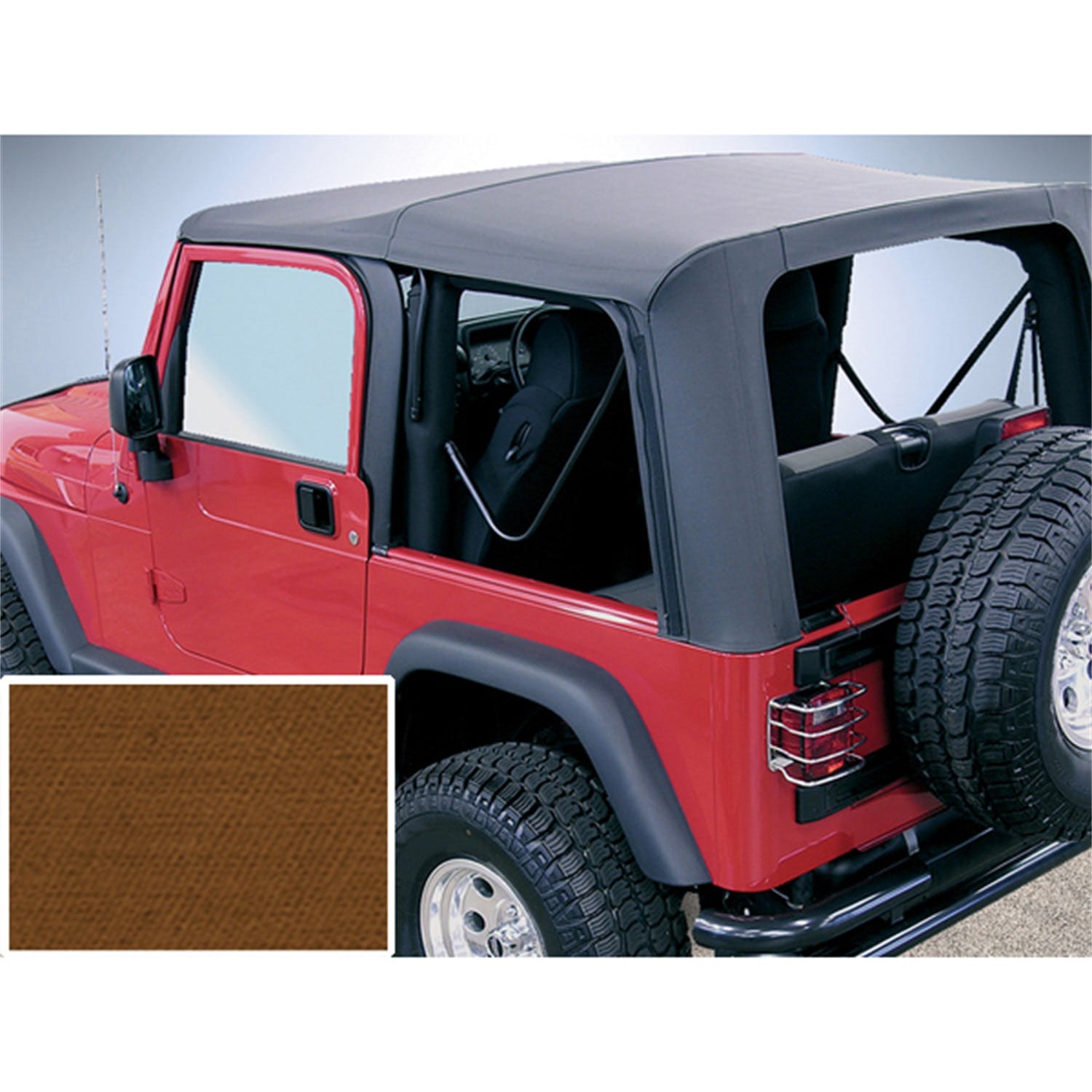 Rugged Ridge 13705.33 Soft Top; Dark Tan; Clear Windows; 97-02 Jeep Wrangler TJ