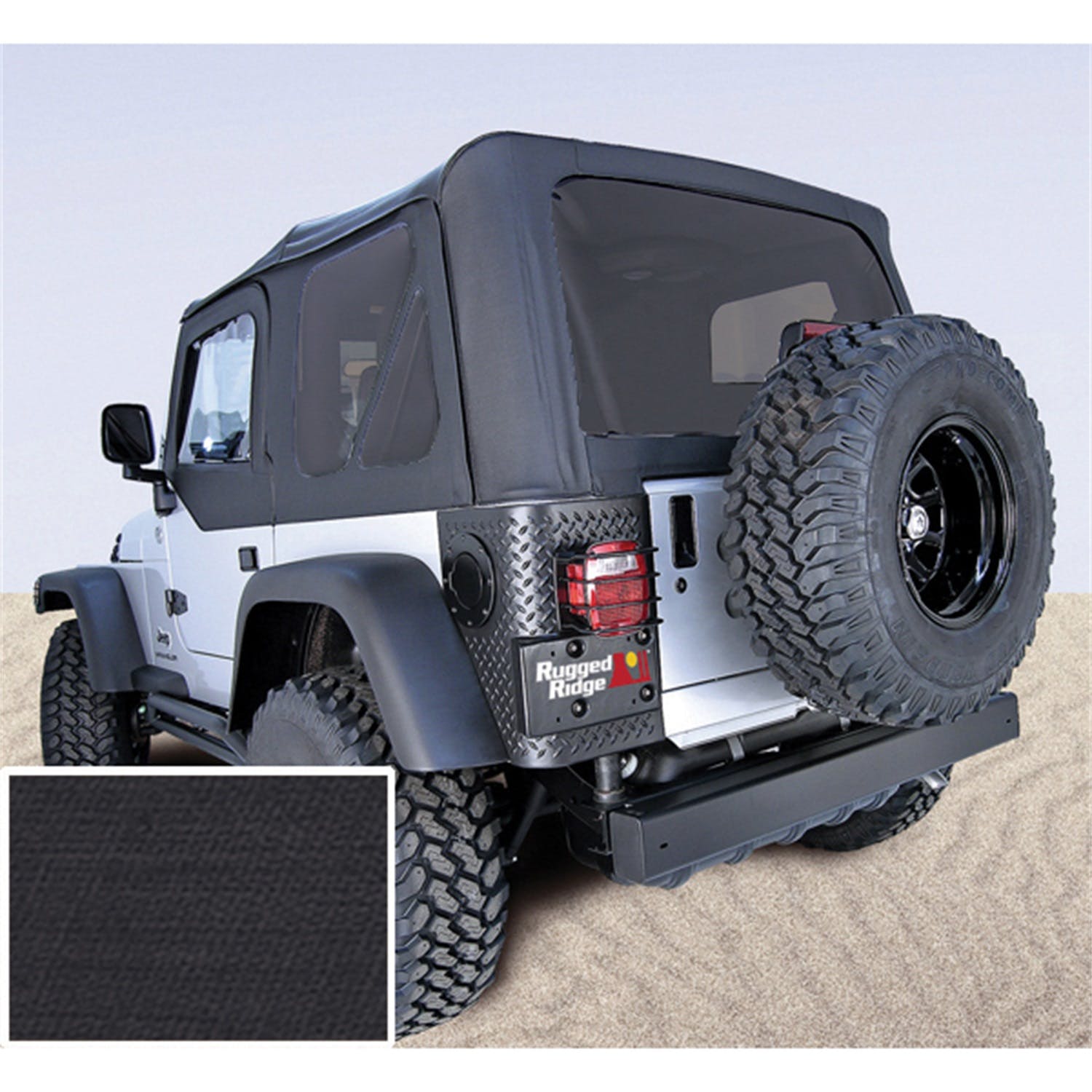 Rugged Ridge 13710.35 Soft Top; No Door Skins; Black; Tinted Windows; 03-06 Jeep Wrangler TJ
