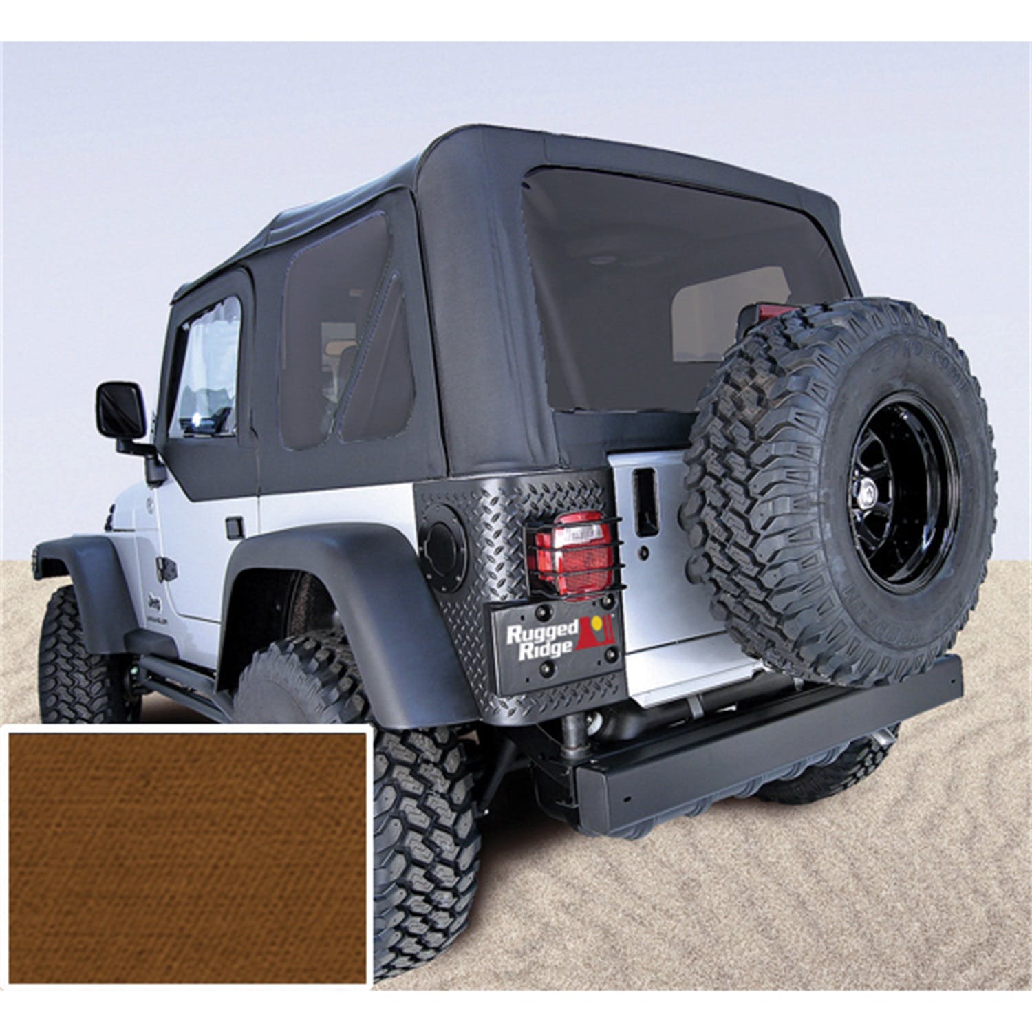 Rugged Ridge 13724.33 XHD Soft Top; Tan; Tinted Windows; 97-06 Jeep Wrangler TJ
