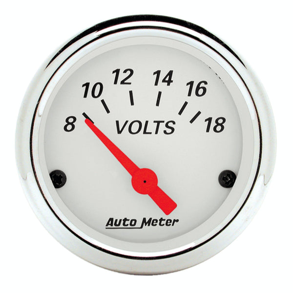 AutoMeter Products 1391 Arctic White Series Voltmeter Gauge (8-18V, 2-1/16 in.)