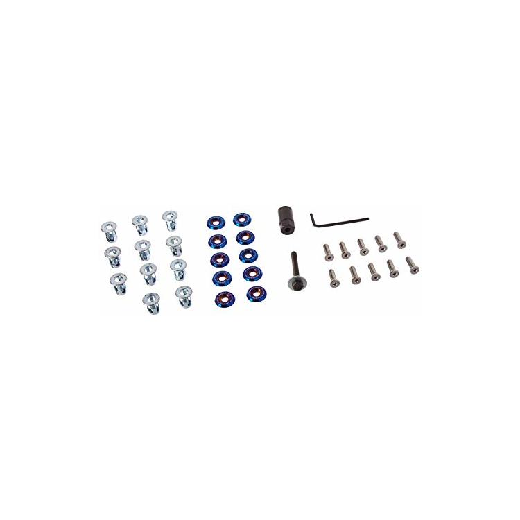 NRG Innovations Fender Washer Kit Titanium Series M6 Size (Fits 10mm Bolts) - Rivets for Plastic FW-300TS