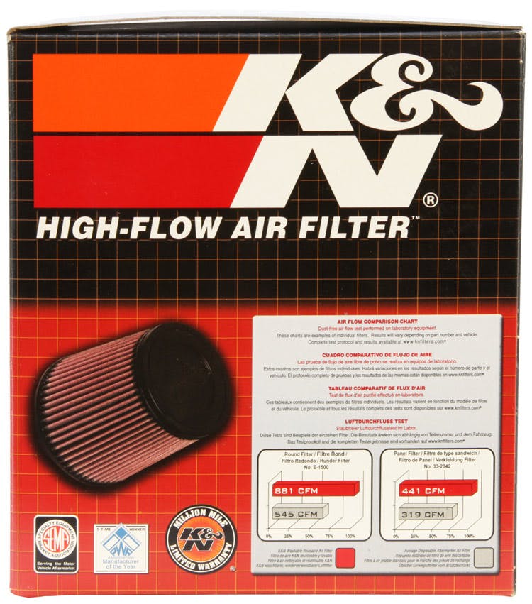K&N RU-4740 Universal Clamp-On Air Filter