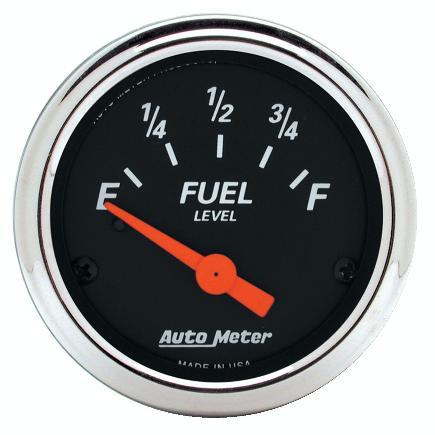 AutoMeter Products 1422 Designer Black Fuel Level Gauge 2-1/16in 0 E/90 F Chrome Bezel