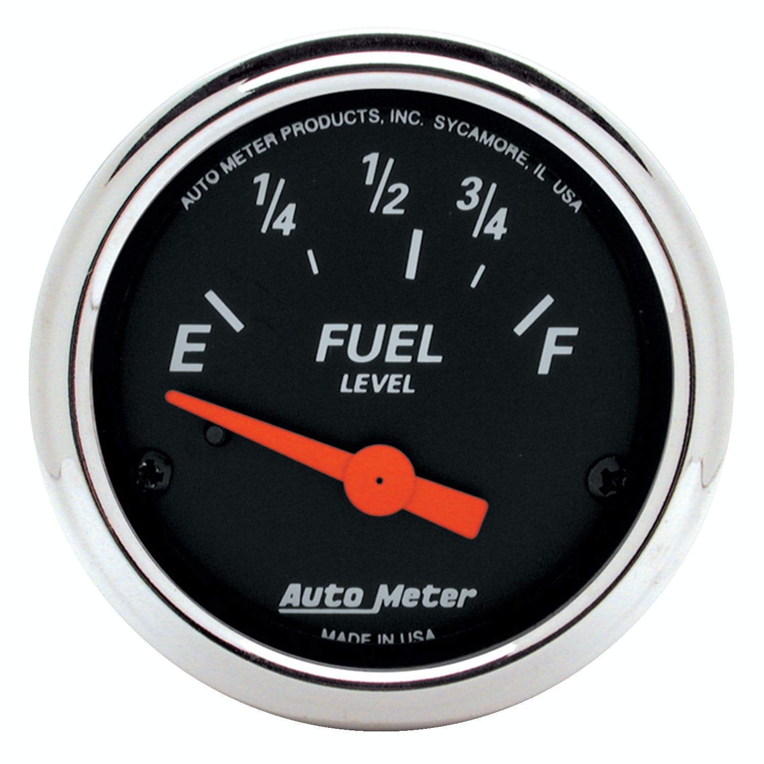 AutoMeter Products 1423 2-1/16in Fuel Level 73 E/8-12 F Chrome Bezel