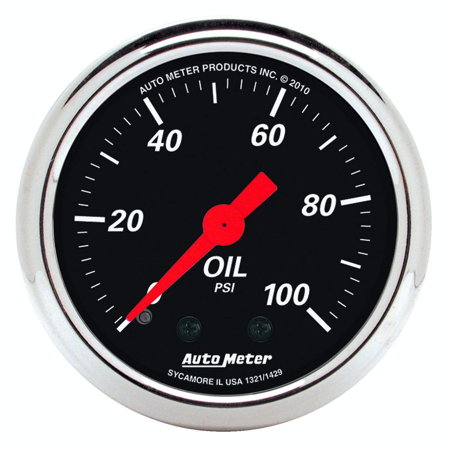 AutoMeter Products 1429 2 Oil Pressure Guage, 0-100 PSI, Mechanical, Designer Black