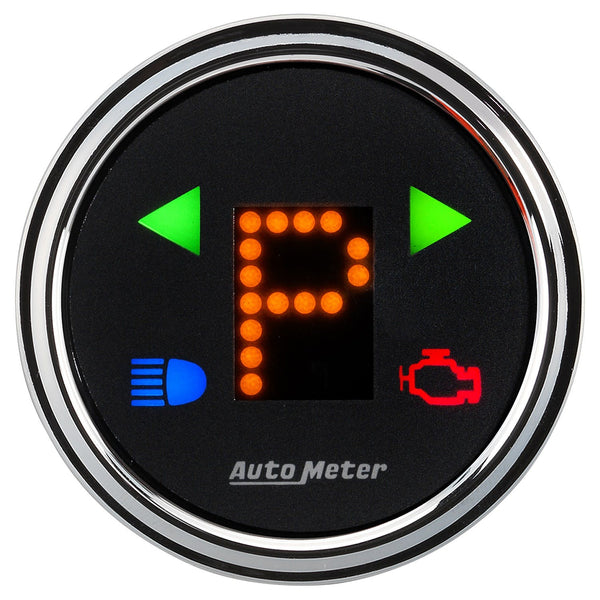 AutoMeter Products 1460 2-1/16 Black Dial, Domed Lens, Chrome SR Bezel, Amber Display