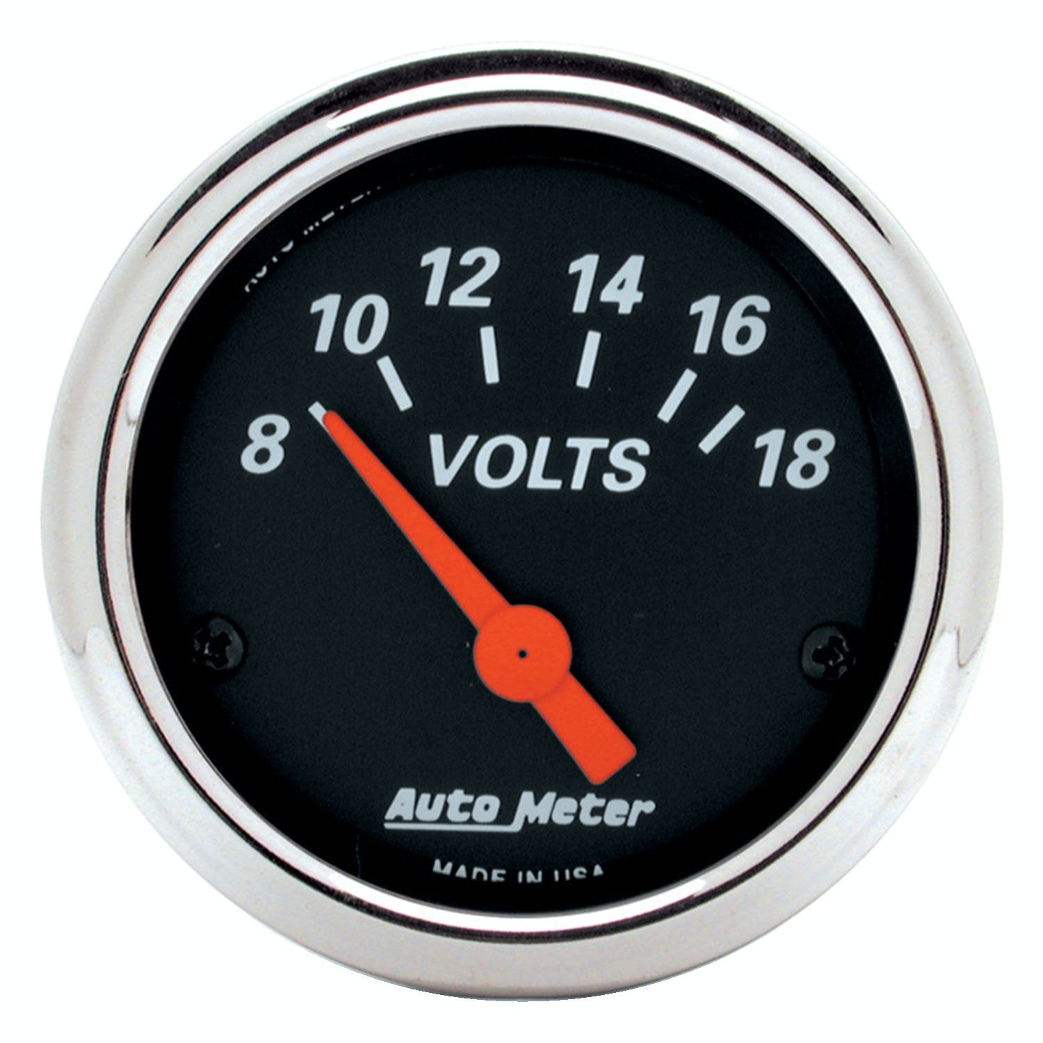 AutoMeter Products 1483 Voltmeter Gauge 2 1/16 in. Chrome Bezel 8 - 18 Volts