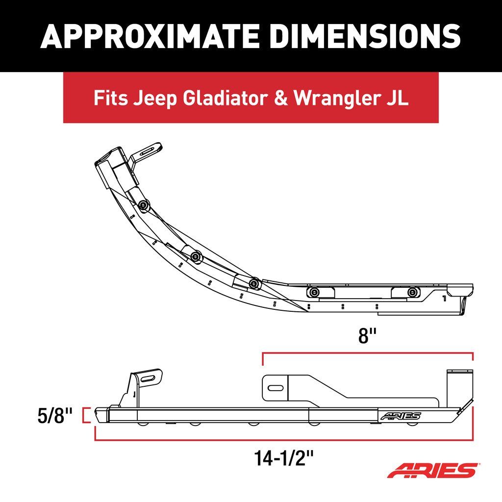ARIES LED Fender Lights for Jeep Wrangler JL, Gladiator JT 1500235