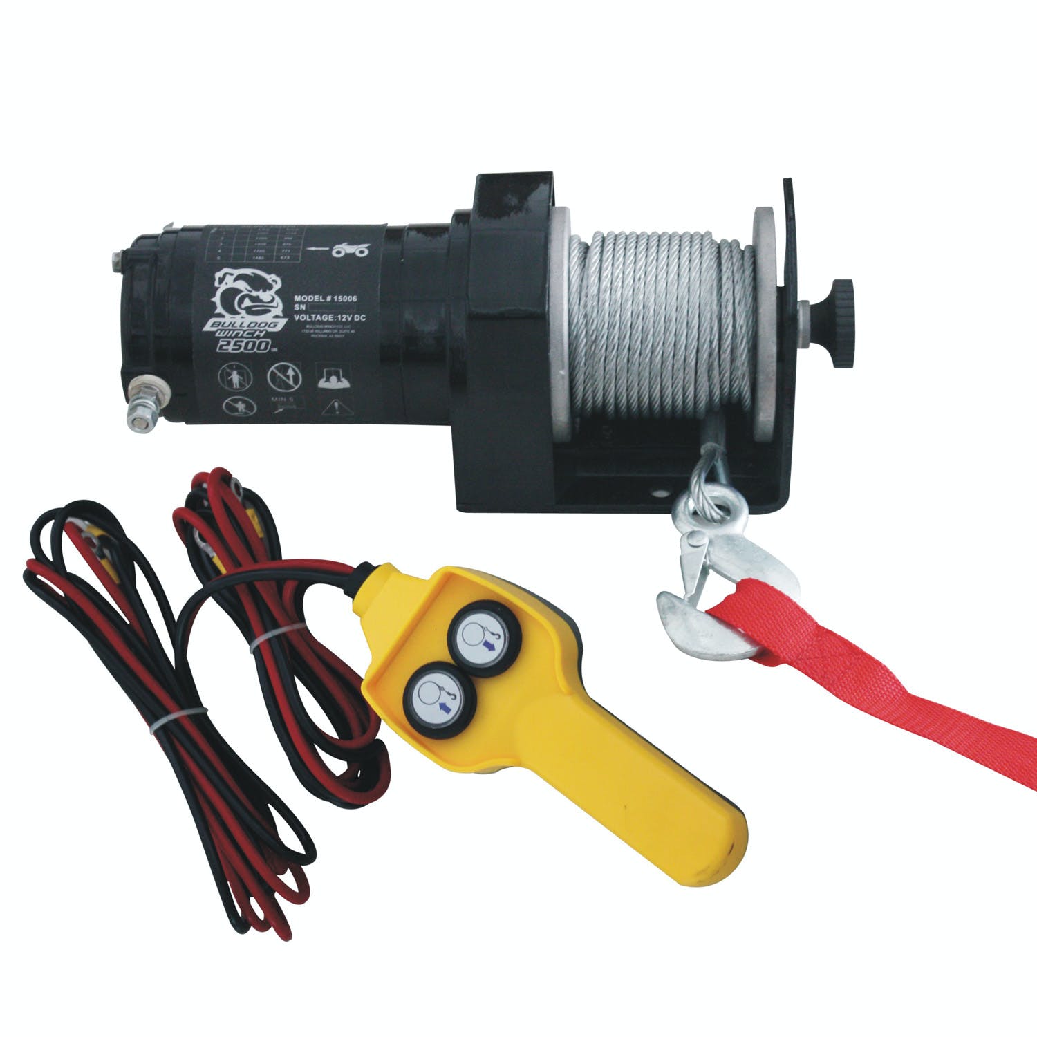 Bulldog Winch Co LLC 15008 2000lb Utility Winch, 50ft wire rope, hand held controller