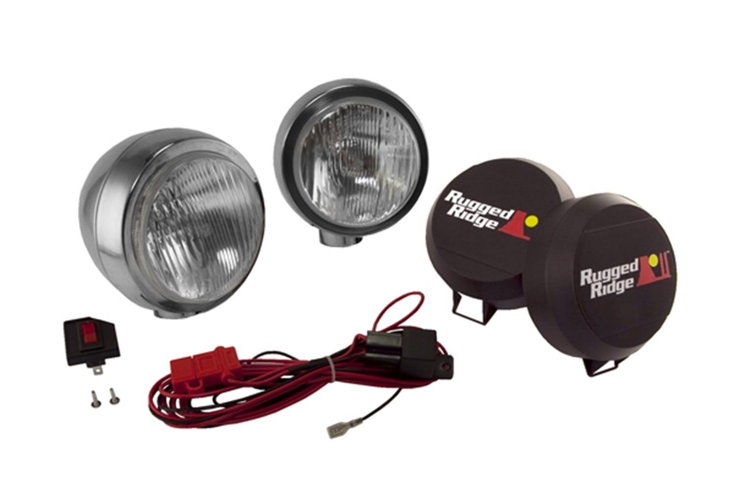 Rugged Ridge 15206.51 6 Inch Round HID Off Road Fog Light Kit; Stainless Steel Housing; Pair