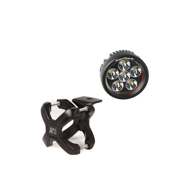Rugged Ridge 15210.24 X-Clamp and Round LED Light Kit; Small; Black; 1 Piece