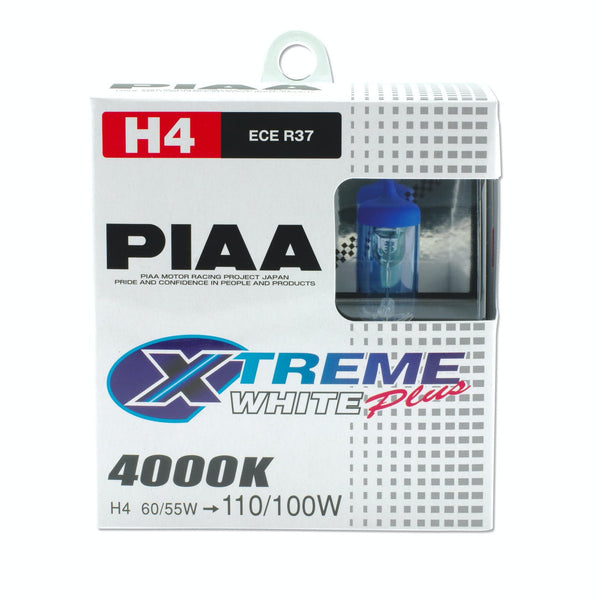 PIAA 15224 H4 (9003/HB2) Xtreme White Plus Twin Pack Halogen Bulbs