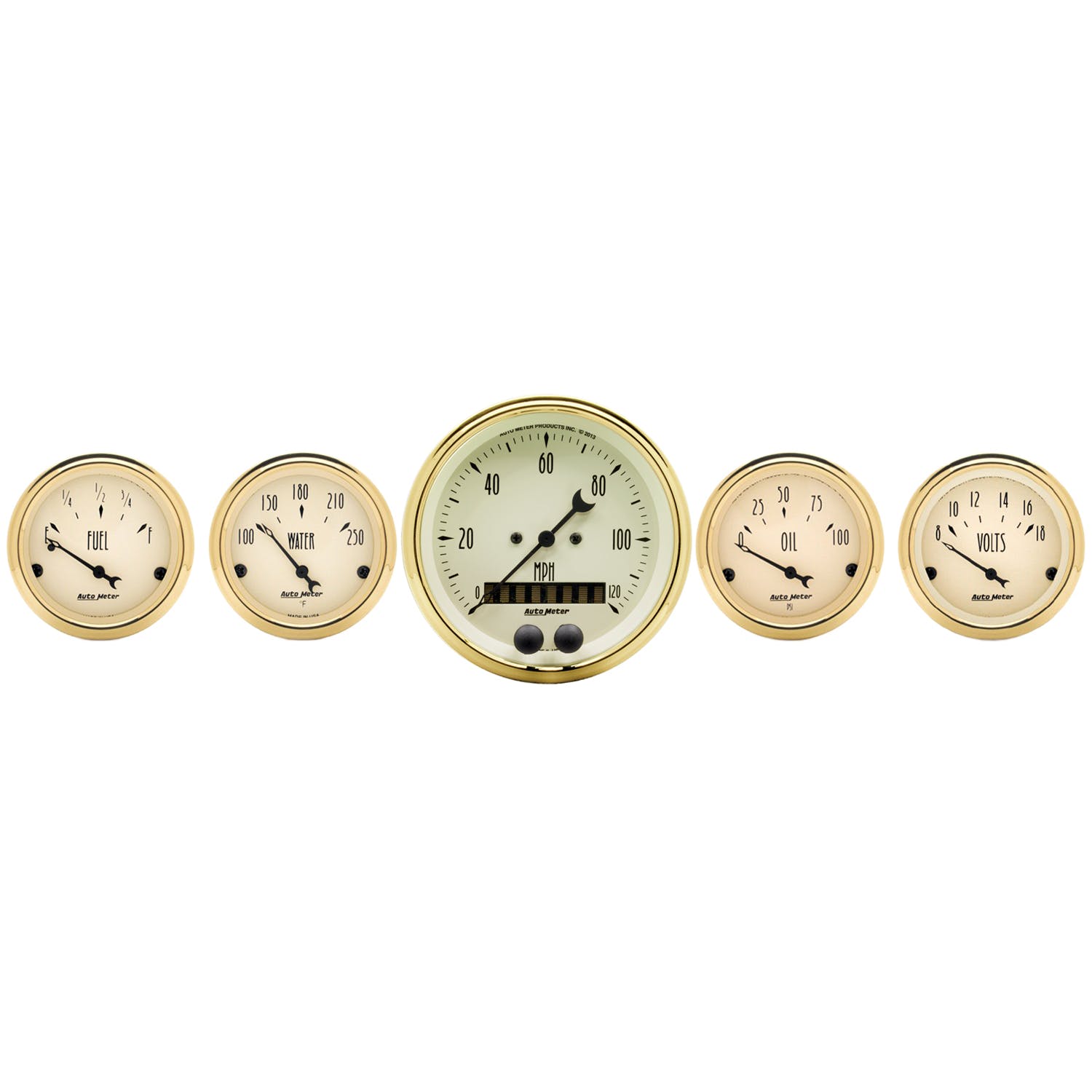 AutoMeter Products 1550 Gauge Kit, 5 Pc., 3 3/8 and 2 1/16, Gps Speedometer, Golden Oldies