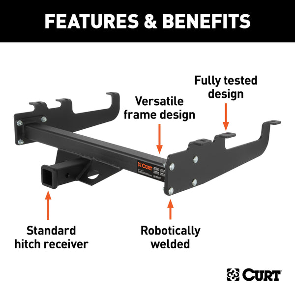 CURT 15510 Class 5 Multi-Fit Trailer Hitch with 2 Receiver