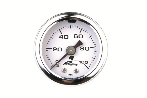 Aeromotive Fuel System 15633 Pressure Gauge, Fuel, 0 to 100 psi, Liquid Filled
