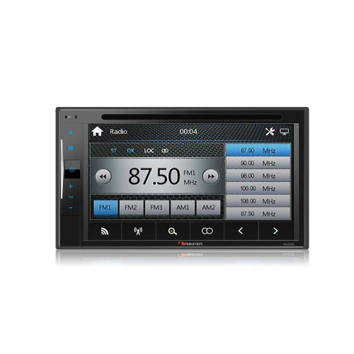 Nakamichi NA2300 6.2" 2-DIN Multimedia Receiver Built-in Bluetooth Touch Screen Full Glass Capacitive Screen with DVD MP3 Player