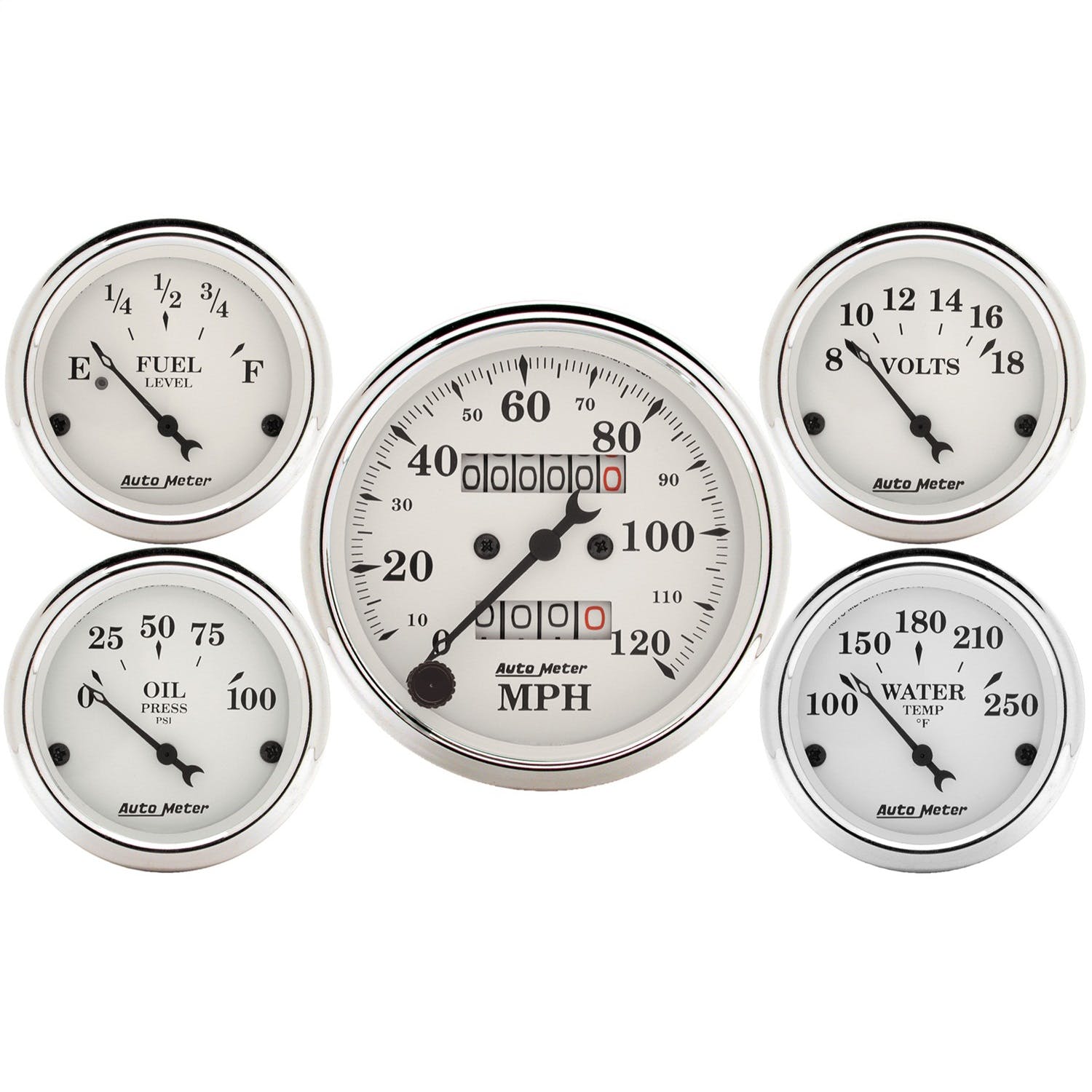 AutoMeter Products 1601 5 Pc Kit Old Tyme White (Mechanical Speedo)