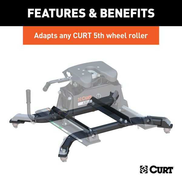 CURT 16022 Puck System 5th Wheel Roller Adapter, 24K, Select Ram 2500, 3500, 6.5' Bed