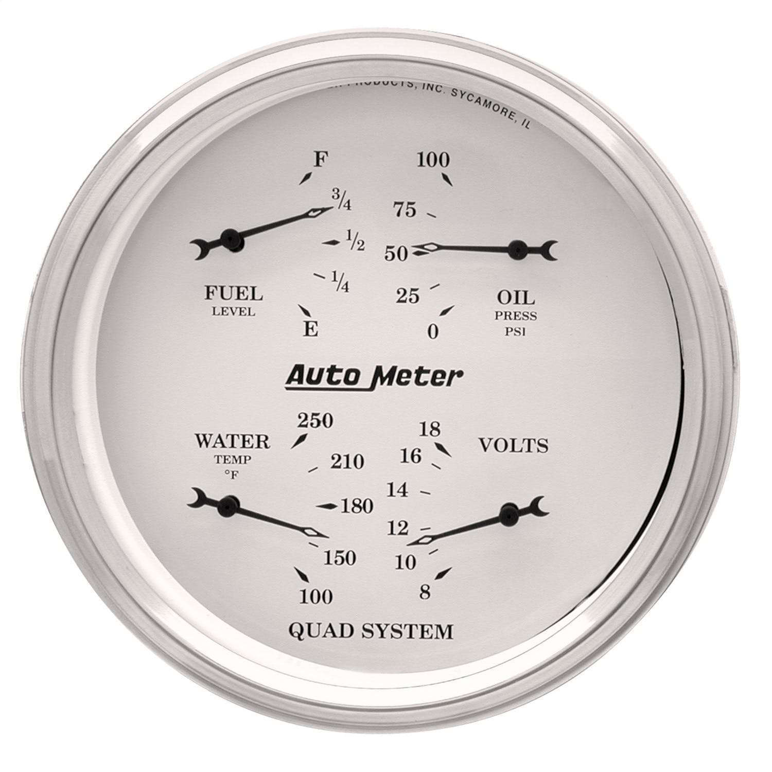 AutoMeter Products 1610 Quad Gauge Old Tyme White