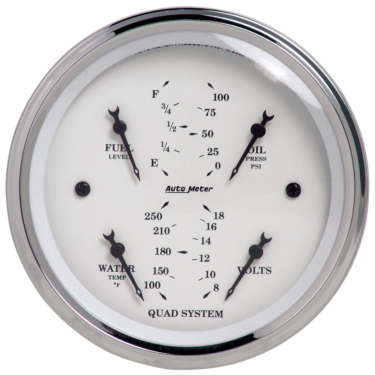 AutoMeter Products 1612 Quad Gauge Old Tyme White