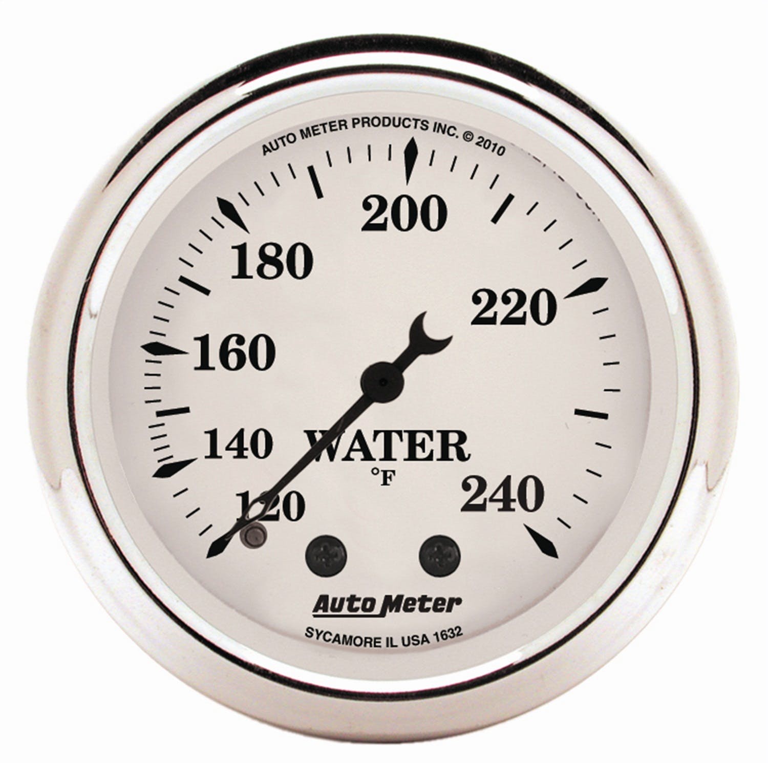AutoMeter Products 1632 2 Water Temperature Gauge, 120-240F Mechanical, Old Tyme White