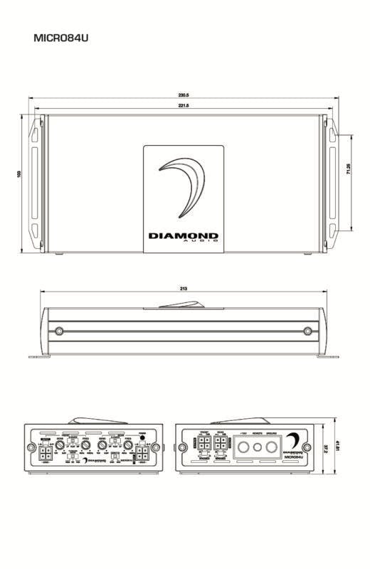 Diamond Audio MICRO84U 4-Channel Full Range Class D Amplifier