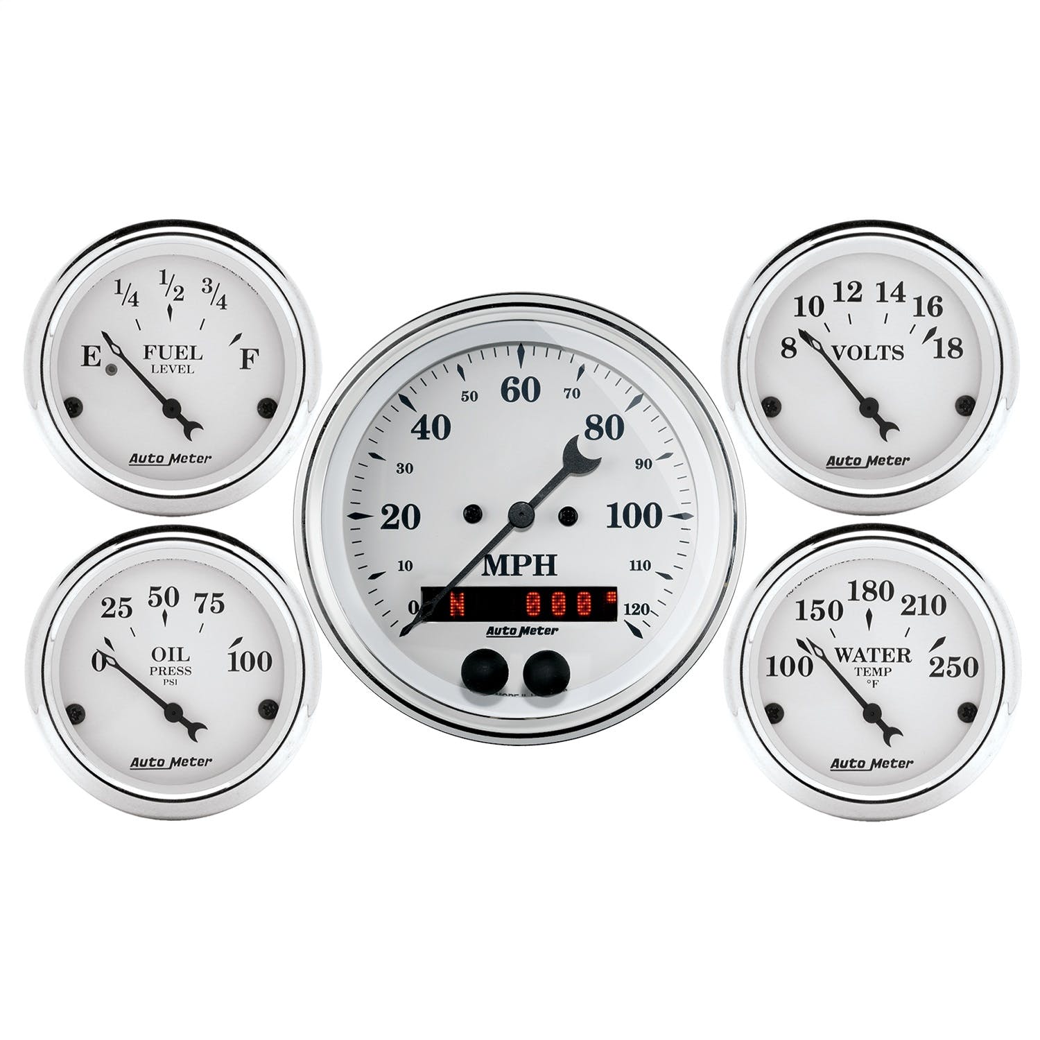 AutoMeter Products 1650 GPS Speedometer Old Tyme White 5 PC Kit