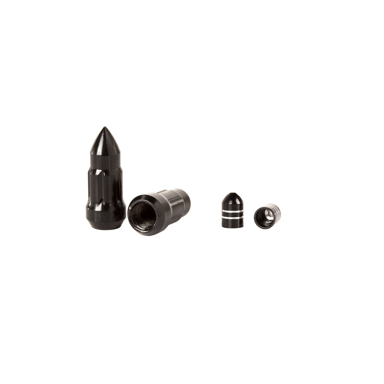 Rugged Ridge 16715.27 Bullet Lug Nut and Valve Stem Cap Kit, Black