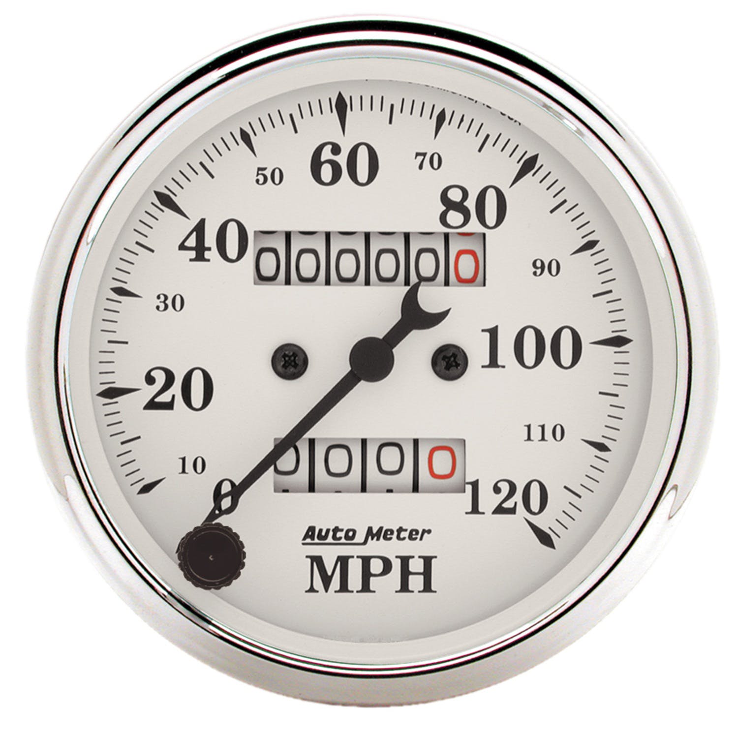 AutoMeter Products 1693 Gauge; Speedometer; 3 1/8in.; 120mph; Mechanical; Old Tyme White