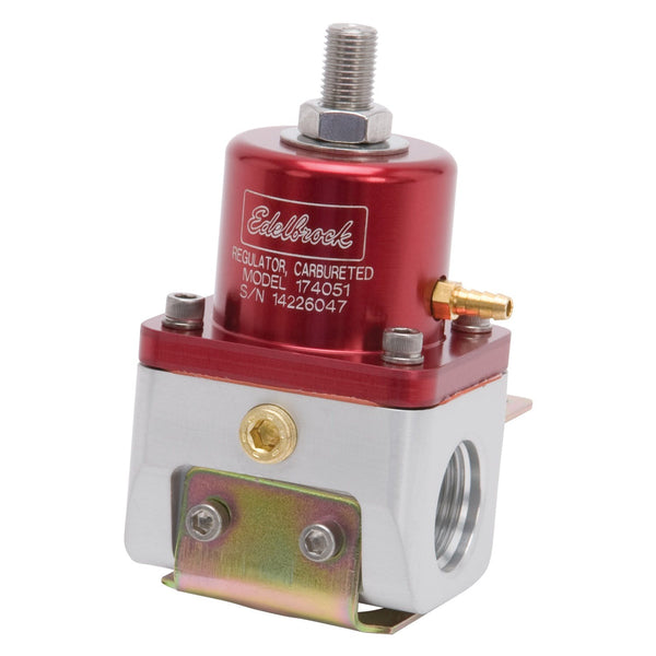 Edelbrock 174051 REGULATOR CARB FUEL PRESSURE -10AN INLET/OUTLET RED/CLEAR BODY ANODIZED FINISH