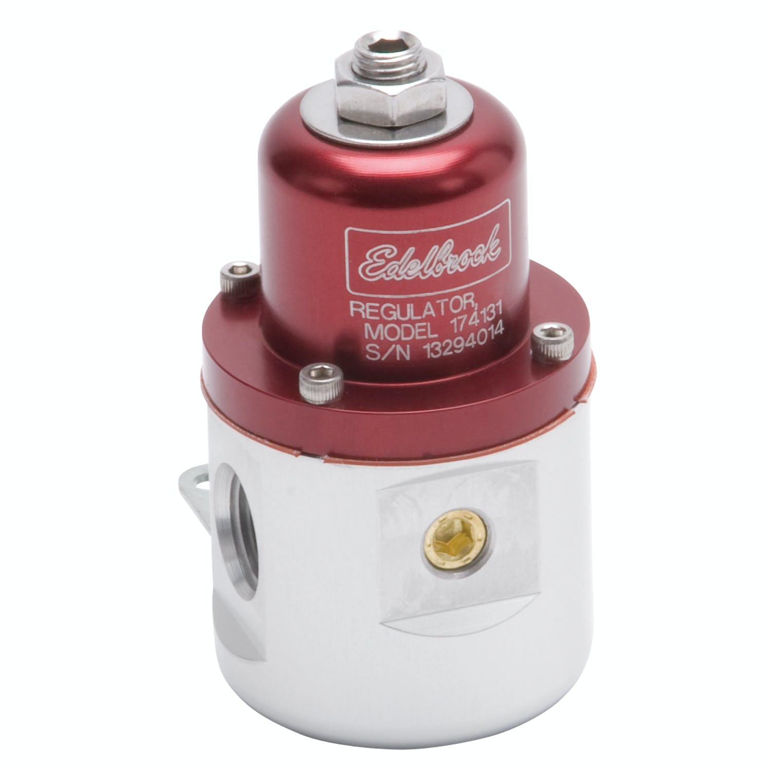 Edelbrock 174131 REGULATOR CARB FUEL PRESSURE 3/8 Npt INLET/OUTLET RED/CLEAR BODY ANODIZED FINISH