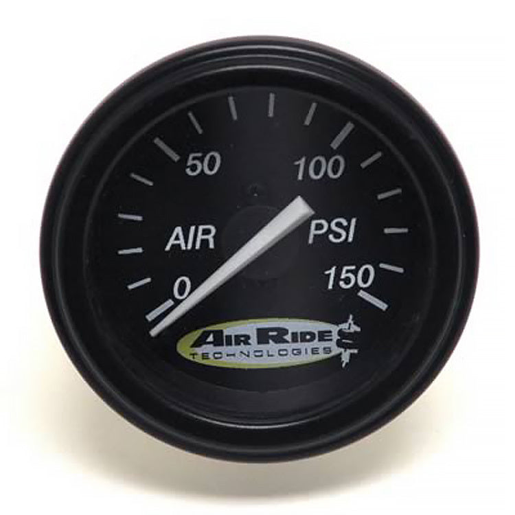 Ridetech Air Pressure Gauge, Single Needle, Black Face - 150psi. Includes fittings. 31960006