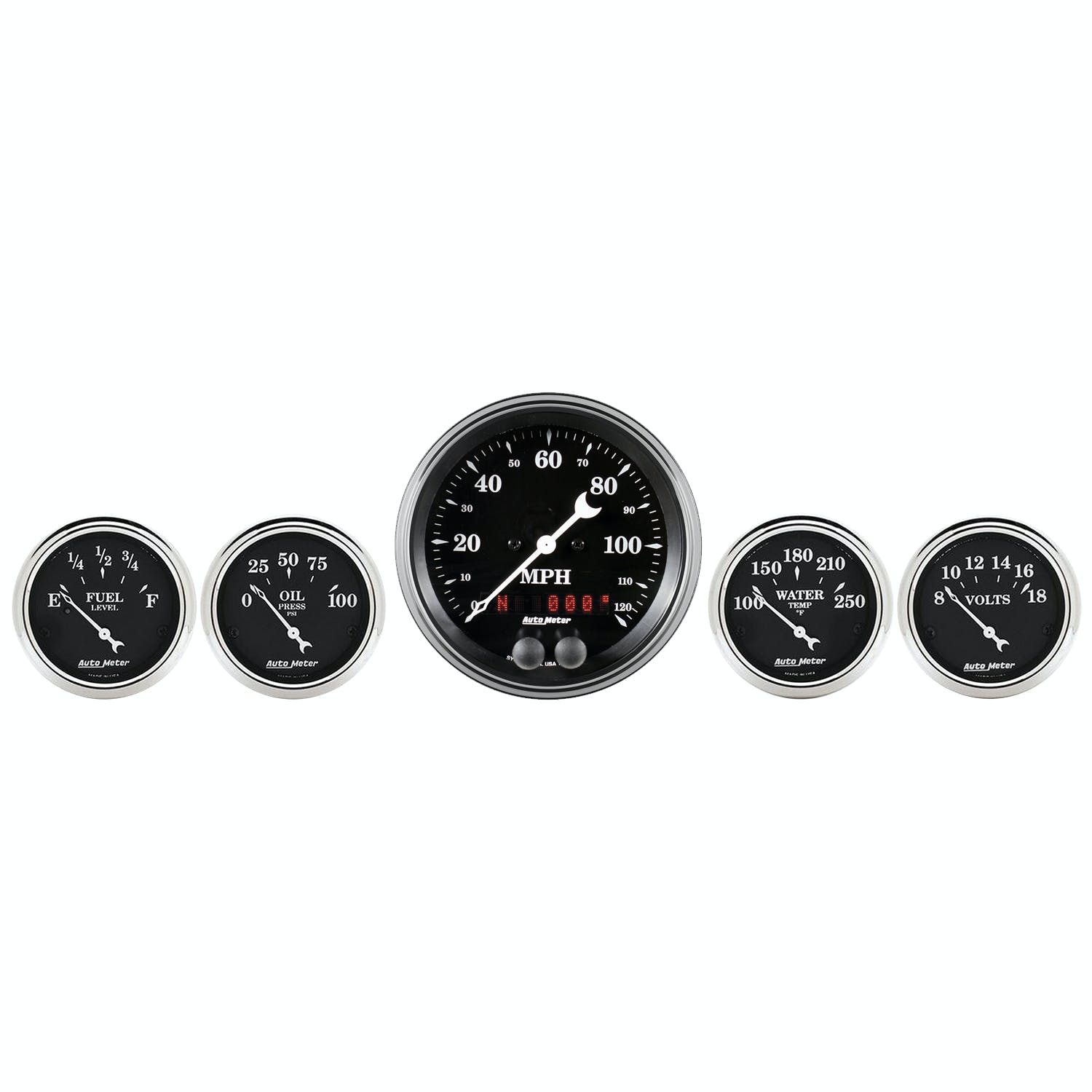 AutoMeter Products 1750 GPS 5pc Gauge Kit, Old Tyme Black 5pc