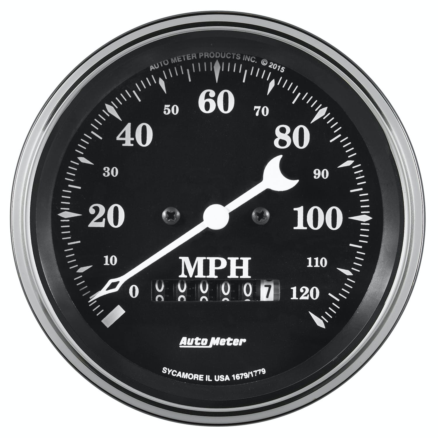 AutoMeter Products 1779 Speedometer Gauge 0-120mph Electric, Programable Old Tyme Black