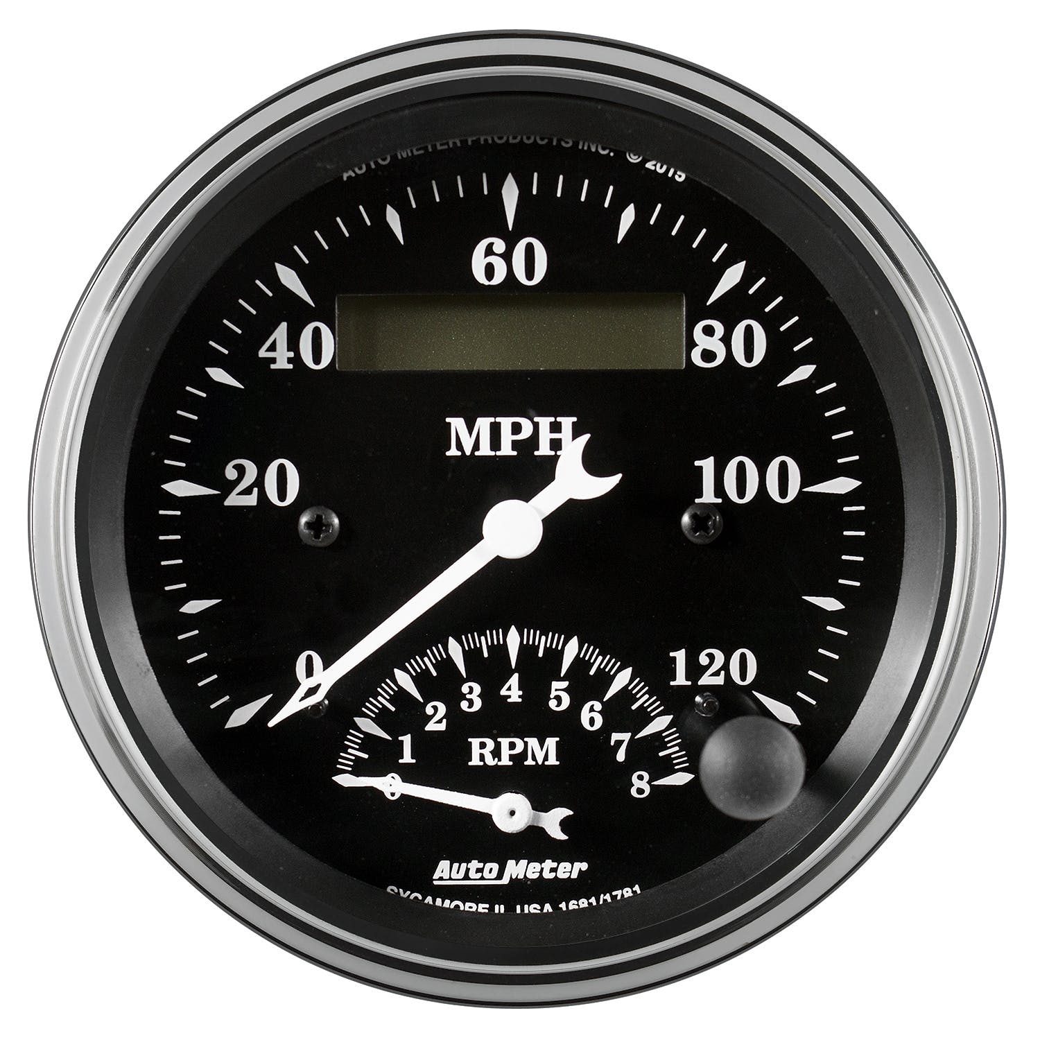 AutoMeter Products 1781 Tach/Speedometer Gauge 120mph, 8K RPM Old Tyme Black