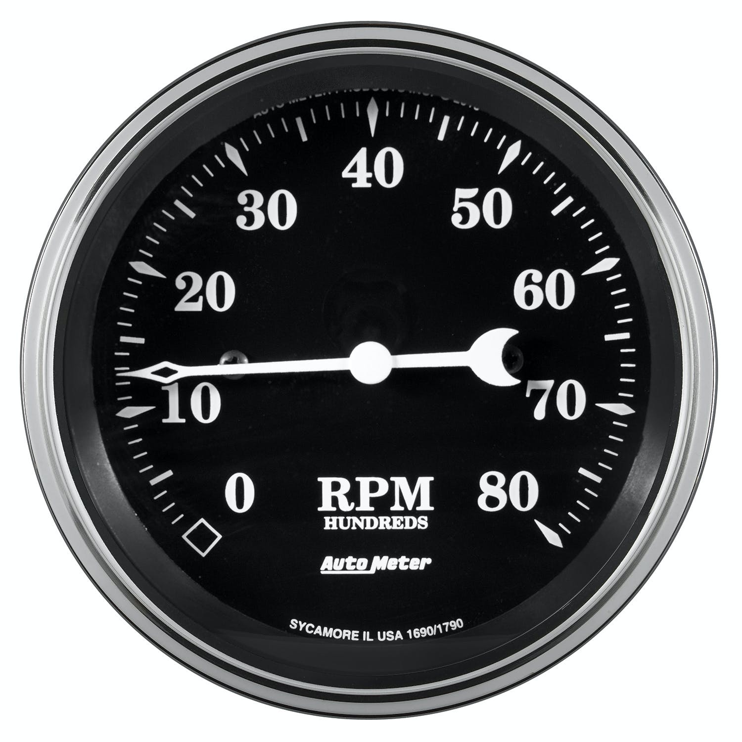 AutoMeter Products 1790 Tachometer Gauge, In-Dash 3 3/8in, 8K RPM Old Tyme Black