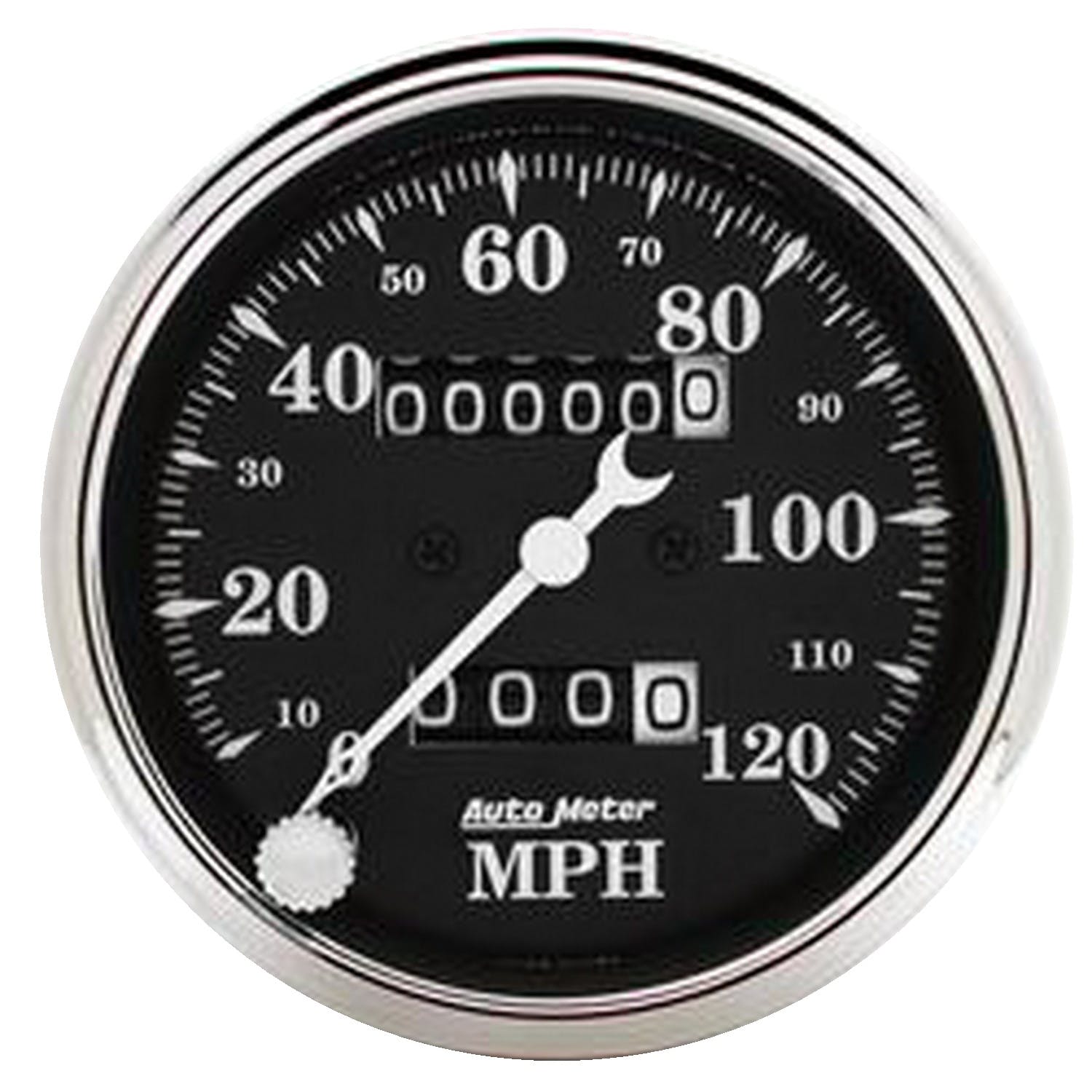 AutoMeter Products 1796 GAUGE; SPEEDO.; 3 1/8in.; 120MPH; MECHANICAL; BLACK BZL; OLD TYME BLK