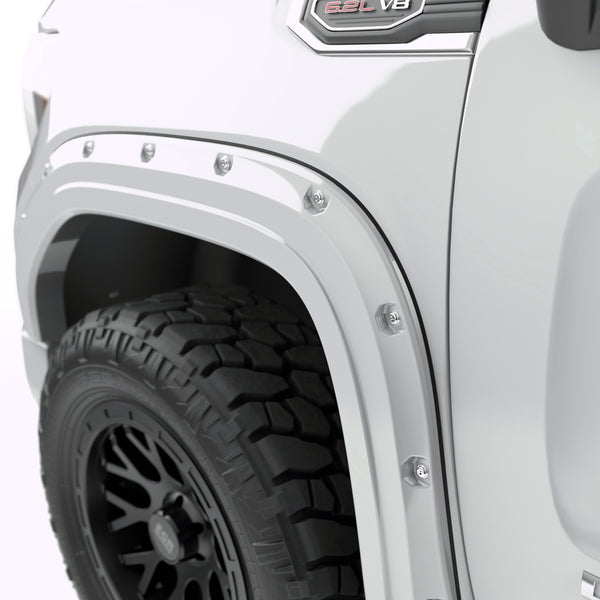 EGR Traditional Bolt-on look Fender Flares 19-22 GMC Sierra 1500 Painted to Code Summit White set of 4