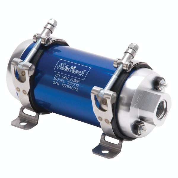 Edelbrock 182032 Quiet-Flo EFI In-Line Blue Electric Fuel Pump - 80 GPH