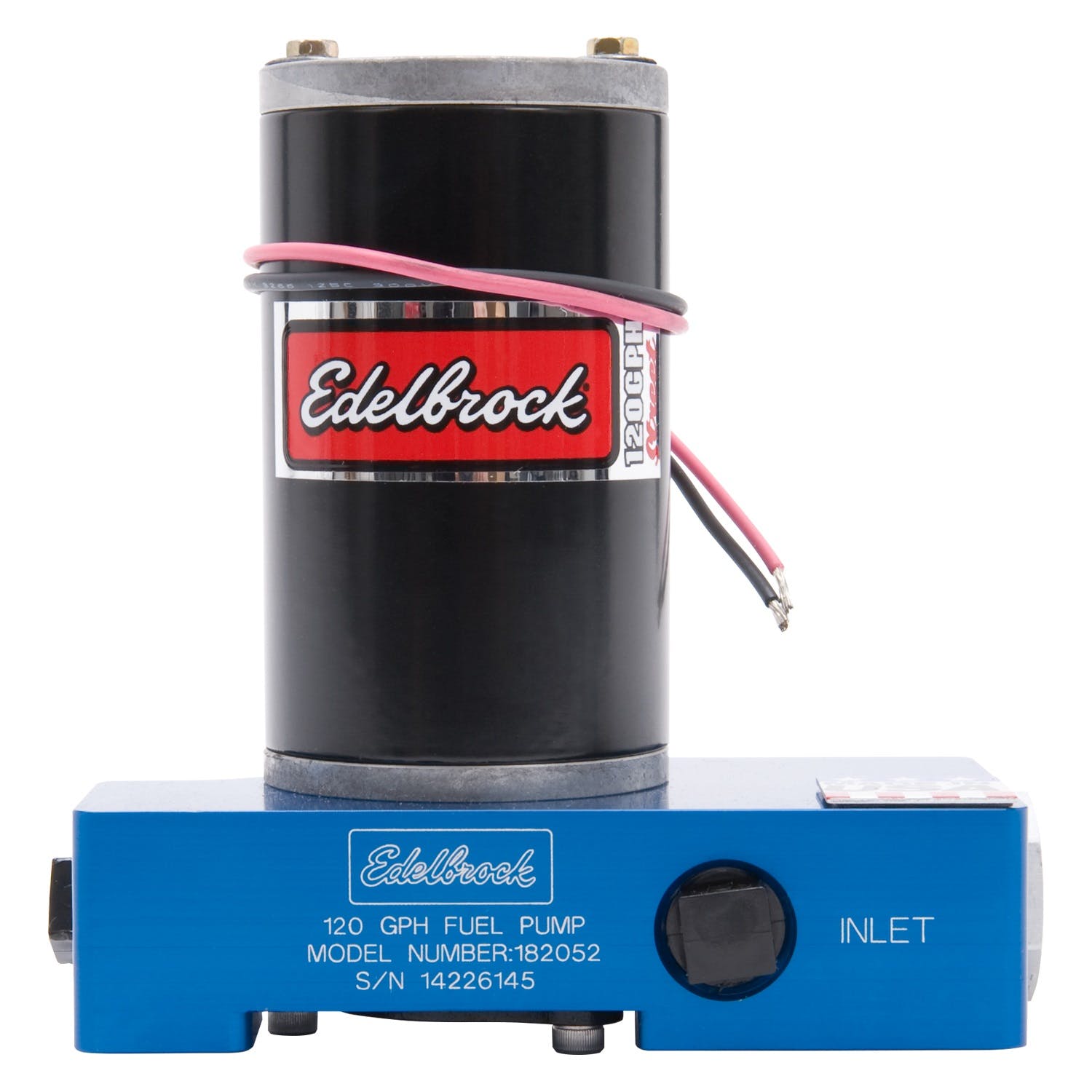 Edelbrock 182052 Quiet-Flo In-Line Blue Electric Fuel Pump - 120 GPH