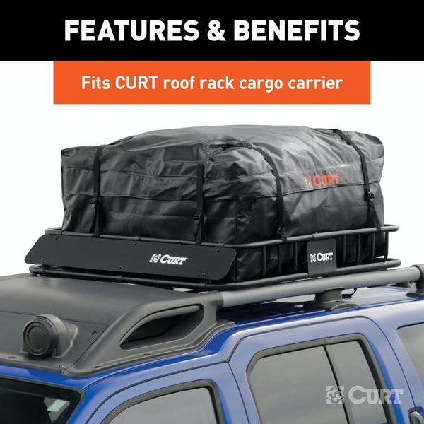 CURT 18220 38 x 34 x 18 Weather-Resistant Vinyl Roof Rack Cargo Bag