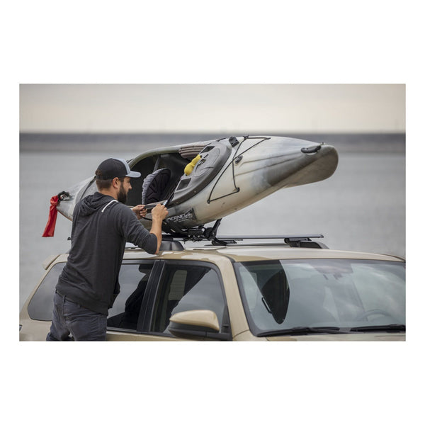 CURT 18320 Adjustable Aluminum Roof Rack Kayak Holders
