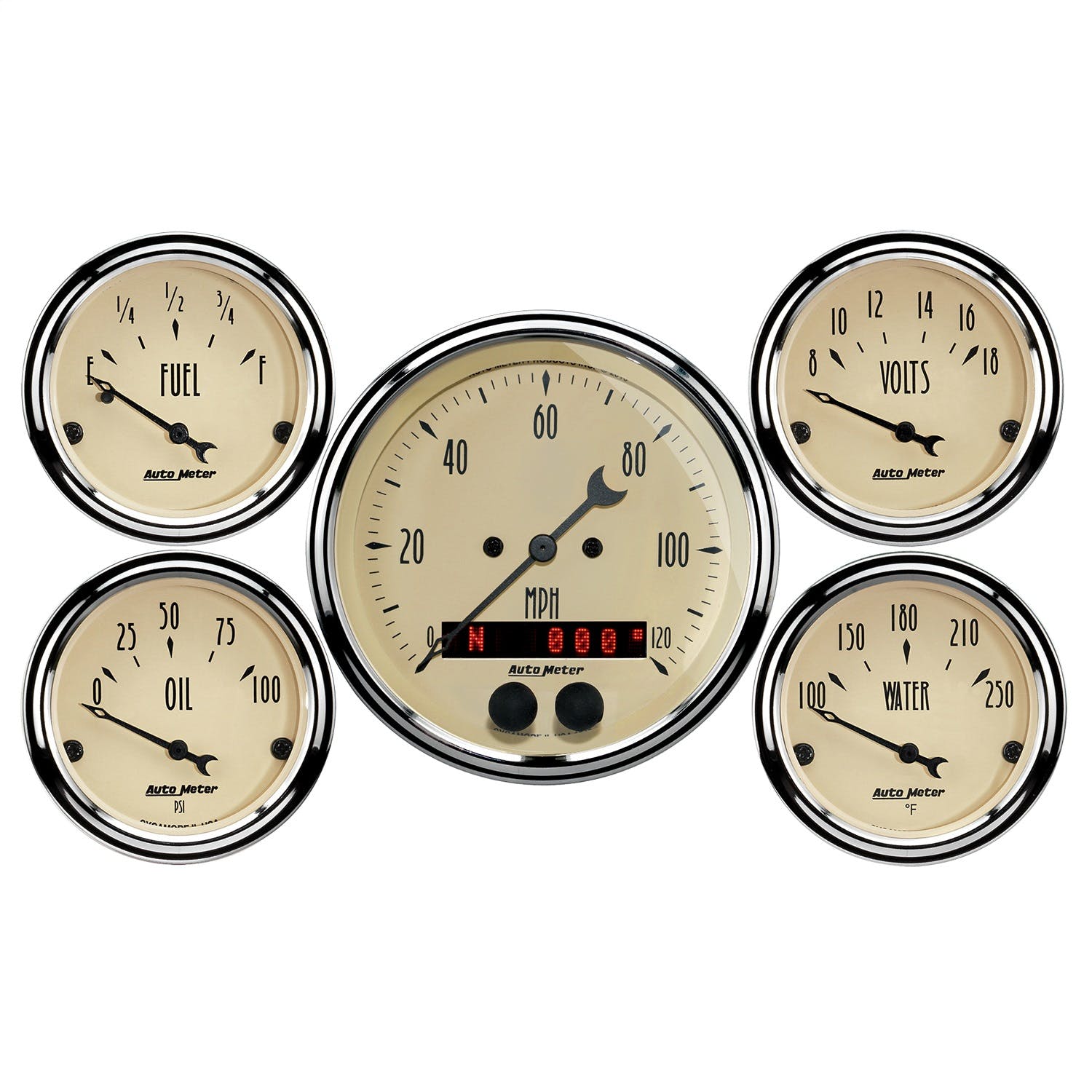 AutoMeter Products 1850 GPS Speedometer Antique Beige 5 PC Kit