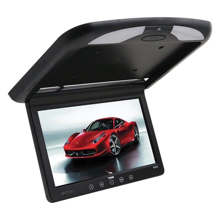 DS18 FDS12 - 12" Slim LED Flip Down Monitor Black or Tan