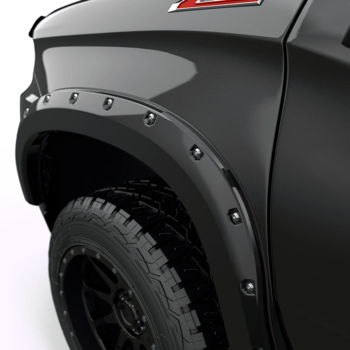 EGR Traditional Bolt-on look Fender Flares 19-22 Chevrolet Silverado 1500 Painted to Code Black set of 4